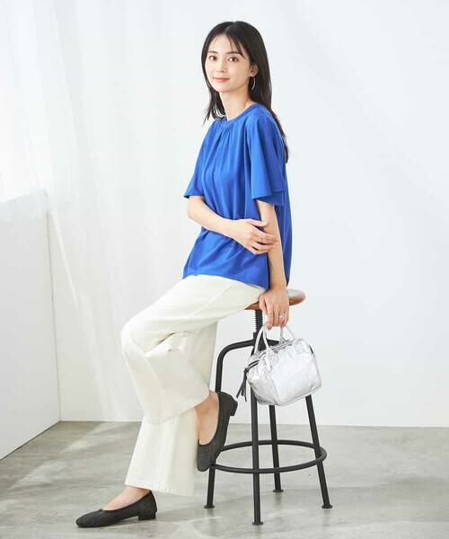 a.v.v / アー・ヴェ・ヴェ カットソー | 【接触冷感/UVカット】ギャザーネックフレアスリーブトップス | 詳細13