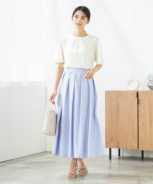 a.v.v / アー・ヴェ・ヴェ カットソー | 【接触冷感/UVカット】ギャザーネックフレアスリーブトップス | 詳細15