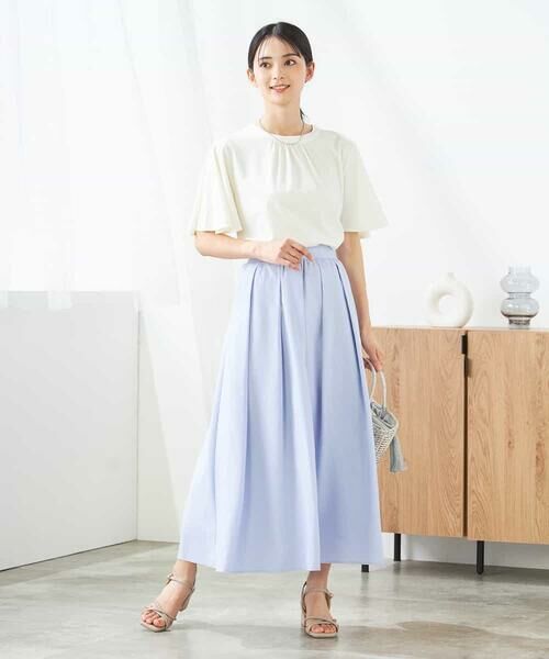 a.v.v / アー・ヴェ・ヴェ カットソー | 【接触冷感/UVカット】ギャザーネックフレアスリーブトップス | 詳細16