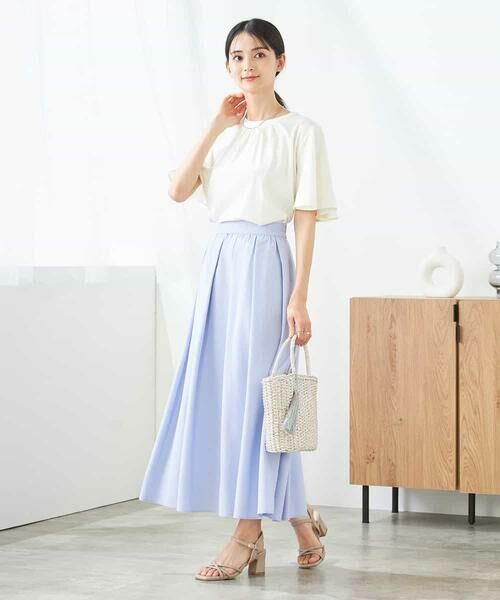 a.v.v / アー・ヴェ・ヴェ カットソー | 【接触冷感/UVカット】ギャザーネックフレアスリーブトップス | 詳細17