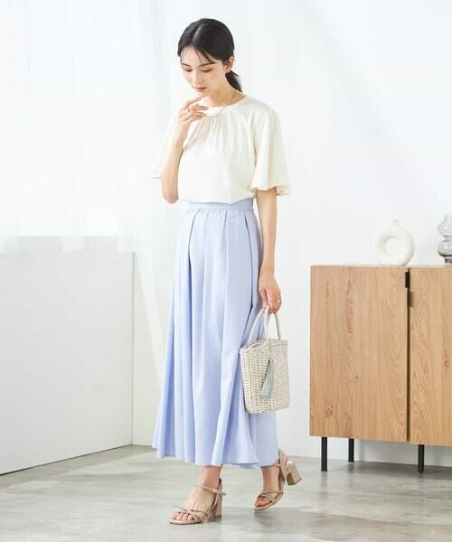 a.v.v / アー・ヴェ・ヴェ カットソー | 【接触冷感/UVカット】ギャザーネックフレアスリーブトップス | 詳細18