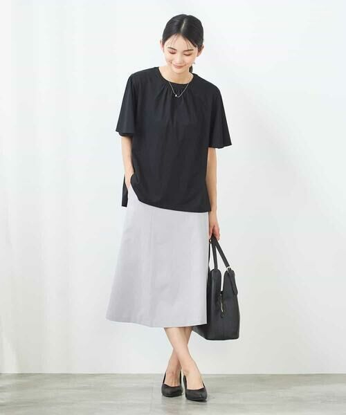 a.v.v / アー・ヴェ・ヴェ カットソー | 【接触冷感/UVカット】ギャザーネックフレアスリーブトップス | 詳細21