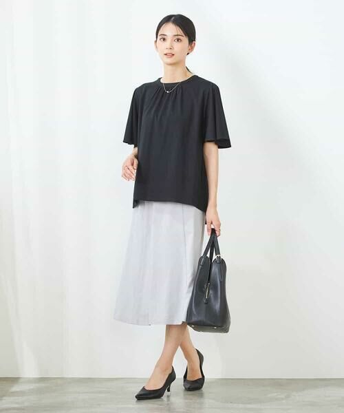 a.v.v / アー・ヴェ・ヴェ カットソー | 【接触冷感/UVカット】ギャザーネックフレアスリーブトップス | 詳細22