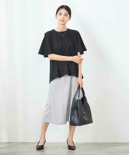 a.v.v / アー・ヴェ・ヴェ カットソー | 【接触冷感/UVカット】ギャザーネックフレアスリーブトップス | 詳細24