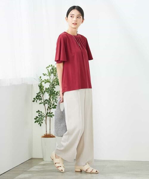 a.v.v / アー・ヴェ・ヴェ カットソー | 【接触冷感/UVカット】ギャザーネックフレアスリーブトップス | 詳細5