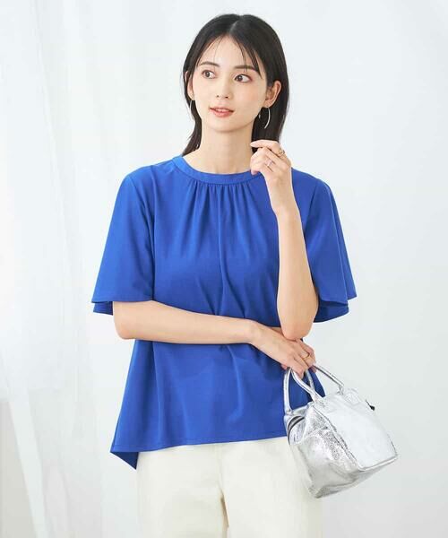 a.v.v / アー・ヴェ・ヴェ カットソー | 【接触冷感/UVカット】ギャザーネックフレアスリーブトップス | 詳細7