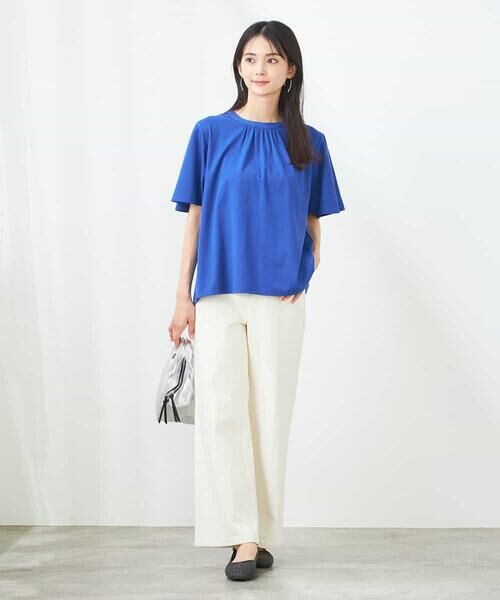 a.v.v / アー・ヴェ・ヴェ カットソー | 【接触冷感/UVカット】ギャザーネックフレアスリーブトップス | 詳細8