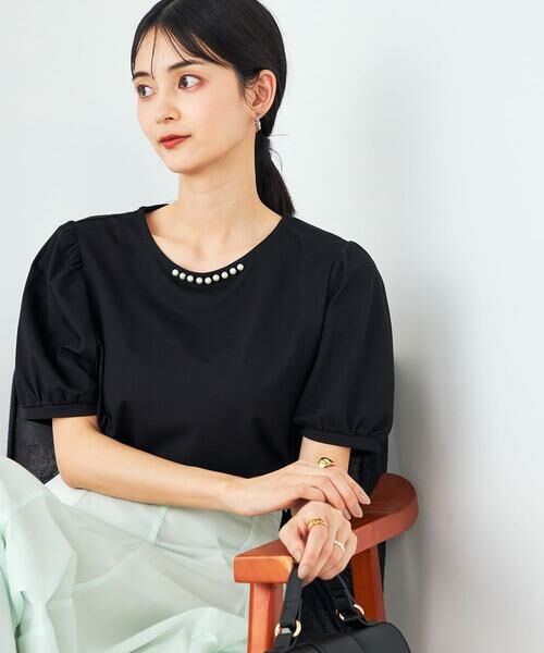 a.v.v / アー・ヴェ・ヴェ カットソー | 【UVカット】パール調ネックトップス | 詳細17