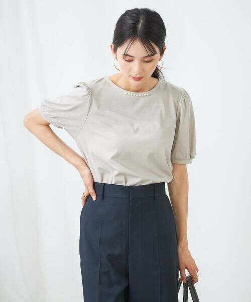 a.v.v / アー・ヴェ・ヴェ カットソー | 【UVカット】パール調ネックトップス | 詳細22