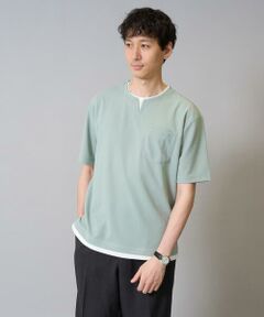 a.v.v / アー・ヴェ・ヴェ カットソー | 【接触冷感】梨地フェイクレイヤードカットソー【イージーケア/ストレッチ】