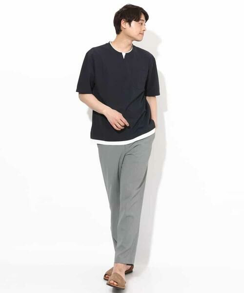 a.v.v / アー・ヴェ・ヴェ カットソー | 【接触冷感】梨地フェイクレイヤードカットソー【イージーケア/ストレッチ】 | 詳細1