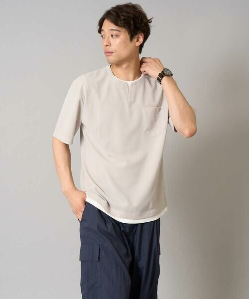 a.v.v / アー・ヴェ・ヴェ カットソー | 【接触冷感】梨地フェイクレイヤードカットソー【イージーケア/ストレッチ】 | 詳細12