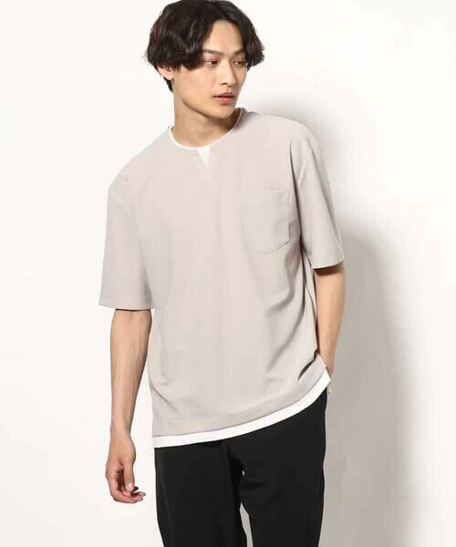 a.v.v / アー・ヴェ・ヴェ カットソー | 【接触冷感】梨地フェイクレイヤードカットソー【イージーケア/ストレッチ】 | 詳細13
