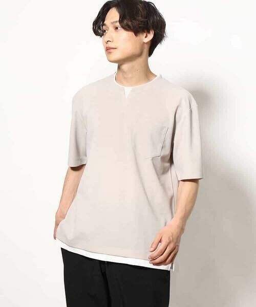 a.v.v / アー・ヴェ・ヴェ カットソー | 【接触冷感】梨地フェイクレイヤードカットソー【イージーケア/ストレッチ】 | 詳細14