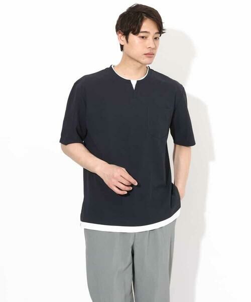 a.v.v / アー・ヴェ・ヴェ カットソー | 【接触冷感】梨地フェイクレイヤードカットソー【イージーケア/ストレッチ】 | 詳細15