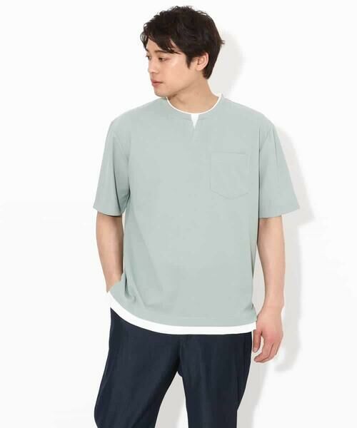 a.v.v / アー・ヴェ・ヴェ カットソー | 【接触冷感】梨地フェイクレイヤードカットソー【イージーケア/ストレッチ】 | 詳細16