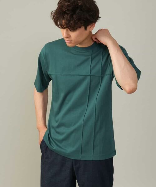 a.v.v/アー・ヴェ・ヴェ 【定番アイテム】ピンタックデザインTシャツ(デザテクシリーズ) グリーン M a.v.v/アー・ヴェ・ヴェ 【定番アイテム】ピンタックデザインTシャツ(デザテクシリーズ) グリーン M