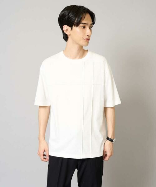 a.v.v/アー・ヴェ・ヴェ 【定番アイテム】ピンタックデザインTシャツ(デザテクシリーズ) ホワイト M a.v.v/アー・ヴェ・ヴェ 【定番アイテム】ピンタックデザインTシャツ(デザテクシリーズ) ホワイト M