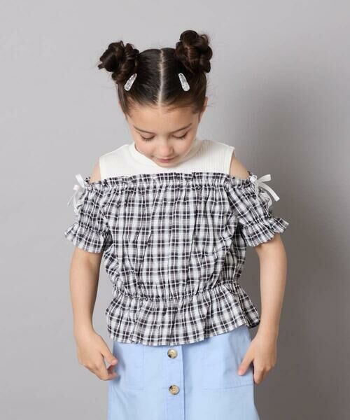 a.v.v / アー・ヴェ・ヴェ シャツ・ブラウス | [100-160]【セットアップも出来る】袖レースアップオフショルブラウス | 詳細9