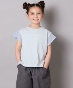 a.v.v / アー・ヴェ・ヴェ カットソー | 【カットソー人気NO.1】【接触冷感/ジメジメ対策/毛玉になりにくい/安心の綿100％】[100-160]シアーギンガムフレアスリーブＴシャツ