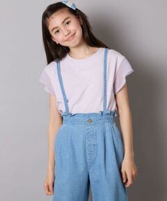 a.v.v / アー・ヴェ・ヴェ カットソー | 【カットソー人気NO.1】【接触冷感/ジメジメ対策/毛玉になりにくい/安心の綿100％】[100-160]シアーギンガムフレアスリーブＴシャツ