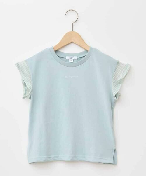 a.v.v / アー・ヴェ・ヴェ カットソー | 【カットソー人気NO.1】【接触冷感/ジメジメ対策/毛玉になりにくい/安心の綿100％】[100-160]シアーギンガムフレアスリーブＴシャツ | 詳細1