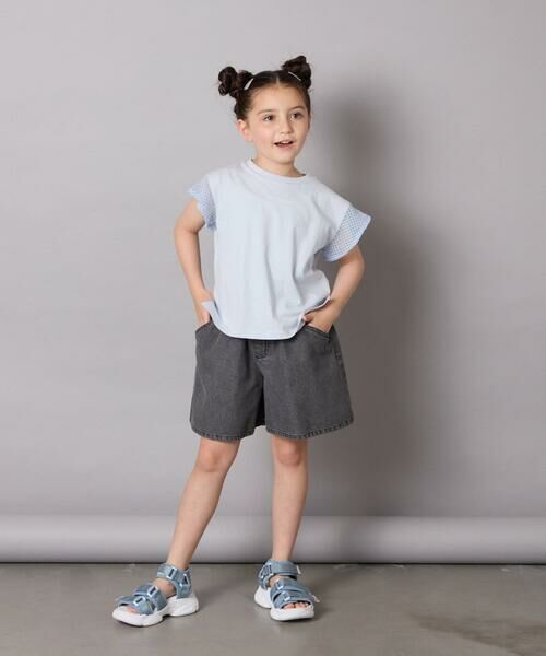 a.v.v / アー・ヴェ・ヴェ カットソー | 【カットソー人気NO.1】【接触冷感/ジメジメ対策/毛玉になりにくい/安心の綿100％】[100-160]シアーギンガムフレアスリーブＴシャツ | 詳細12