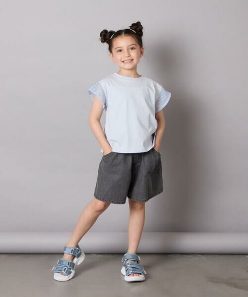 a.v.v / アー・ヴェ・ヴェ カットソー | 【カットソー人気NO.1】【接触冷感/ジメジメ対策/毛玉になりにくい/安心の綿100％】[100-160]シアーギンガムフレアスリーブＴシャツ | 詳細14