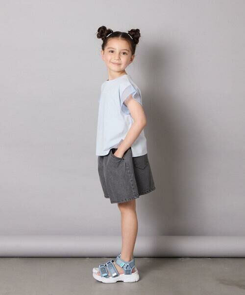 a.v.v / アー・ヴェ・ヴェ カットソー | 【カットソー人気NO.1】【接触冷感/ジメジメ対策/毛玉になりにくい/安心の綿100％】[100-160]シアーギンガムフレアスリーブＴシャツ | 詳細15