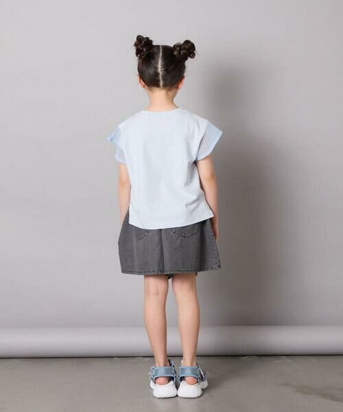 a.v.v / アー・ヴェ・ヴェ カットソー | 【カットソー人気NO.1】【接触冷感/ジメジメ対策/毛玉になりにくい/安心の綿100％】[100-160]シアーギンガムフレアスリーブＴシャツ | 詳細16