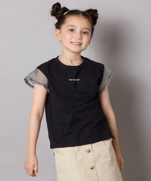 a.v.v / アー・ヴェ・ヴェ カットソー | 【カットソー人気NO.1】【接触冷感/ジメジメ対策/毛玉になりにくい/安心の綿100％】[100-160]シアーギンガムフレアスリーブＴシャツ | 詳細23