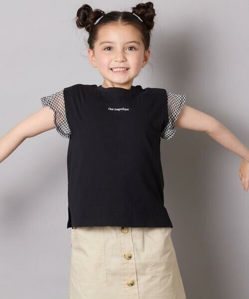 a.v.v / アー・ヴェ・ヴェ カットソー | 【カットソー人気NO.1】【接触冷感/ジメジメ対策/毛玉になりにくい/安心の綿100％】[100-160]シアーギンガムフレアスリーブＴシャツ | 詳細25