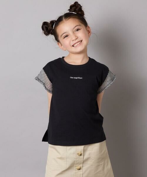 a.v.v / アー・ヴェ・ヴェ カットソー | 【カットソー人気NO.1】【接触冷感/ジメジメ対策/毛玉になりにくい/安心の綿100％】[100-160]シアーギンガムフレアスリーブＴシャツ | 詳細26