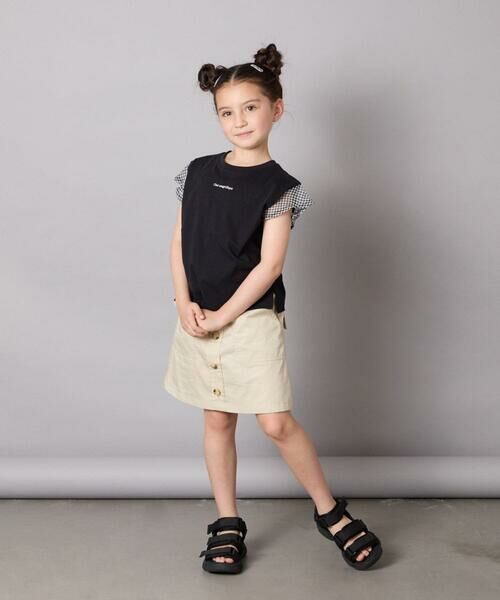 a.v.v / アー・ヴェ・ヴェ カットソー | 【カットソー人気NO.1】【接触冷感/ジメジメ対策/毛玉になりにくい/安心の綿100％】[100-160]シアーギンガムフレアスリーブＴシャツ | 詳細30