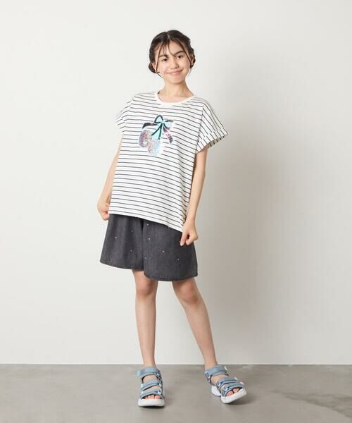 a.v.v / アー・ヴェ・ヴェ カットソー | 【接触冷感/ジメジメ対策/毛玉になりにくい/安心の綿100％】[100-150]スパンコールモチーフＴシャツ | 詳細15