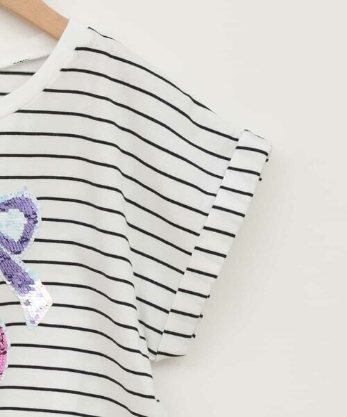 a.v.v / アー・ヴェ・ヴェ カットソー | 【接触冷感/ジメジメ対策/毛玉になりにくい/安心の綿100％】[100-150]スパンコールモチーフＴシャツ | 詳細8