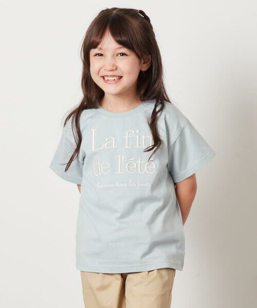 a.v.v / アー・ヴェ・ヴェ カットソー | 【接触冷感/ジメジメ対策/毛玉になりにくい/安心の綿100％/イージーケア】[100-130]ロゴ刺繍ゆるTシャツ | 詳細9