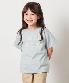 a.v.v / アー・ヴェ・ヴェ カットソー | 【接触冷感/ジメジメ対策/毛玉になりにくい/安心の綿100％/イージーケア】[140-150]ロゴ刺繍ゆるTシャツ