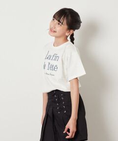 a.v.v / アー・ヴェ・ヴェ カットソー | 【接触冷感/ジメジメ対策/毛玉になりにくい/安心の綿100％/イージーケア】[140-150]ロゴ刺繍ゆるTシャツ