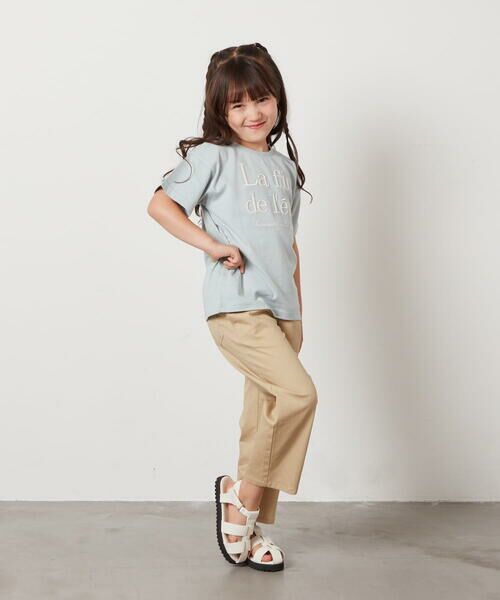 a.v.v / アー・ヴェ・ヴェ カットソー | 【接触冷感/ジメジメ対策/毛玉になりにくい/安心の綿100％/イージーケア】[140-150]ロゴ刺繍ゆるTシャツ | 詳細1