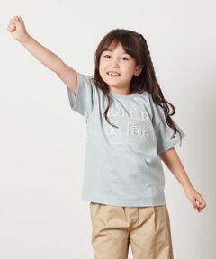 a.v.v / アー・ヴェ・ヴェ カットソー | 【接触冷感/ジメジメ対策/毛玉になりにくい/安心の綿100％/イージーケア】[160]ロゴ刺繍ゆるTシャツ