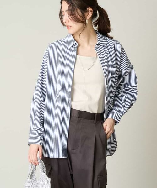 a.v.v / アー・ヴェ・ヴェ シャツ・ブラウス | ベーシックシャツ(ブルー)