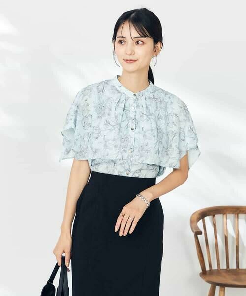 a.v.v / アー・ヴェ・ヴェ シャツ・ブラウス | 線画プリントケープブラウス | 詳細11