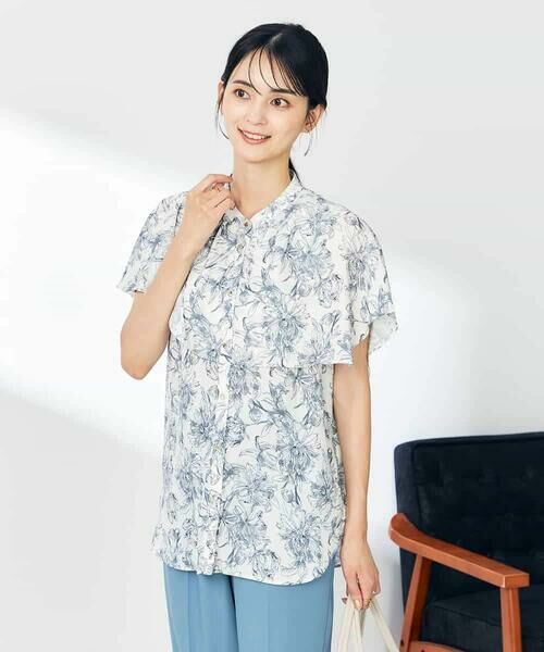 a.v.v / アー・ヴェ・ヴェ シャツ・ブラウス | 線画プリントケープブラウス | 詳細19