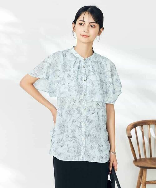 a.v.v / アー・ヴェ・ヴェ シャツ・ブラウス | 線画プリントケープブラウス | 詳細2