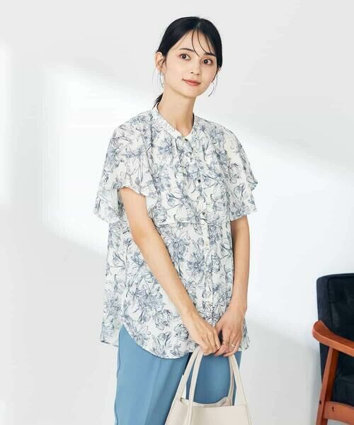 a.v.v / アー・ヴェ・ヴェ シャツ・ブラウス | 線画プリントケープブラウス | 詳細20