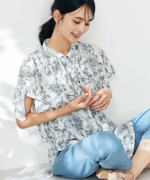 a.v.v / アー・ヴェ・ヴェ シャツ・ブラウス | 線画プリントケープブラウス | 詳細27