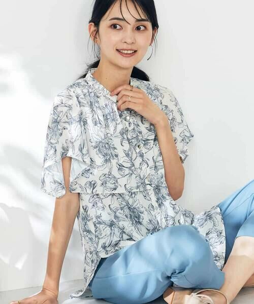 a.v.v / アー・ヴェ・ヴェ シャツ・ブラウス | 線画プリントケープブラウス | 詳細28