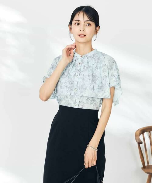 a.v.v / アー・ヴェ・ヴェ シャツ・ブラウス | 線画プリントケープブラウス | 詳細9