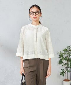a.v.v / アー・ヴェ・ヴェ シャツ・ブラウス | 幾何レースクロップドブラウス